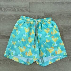 Chubbies Teal and Yellow Cocktail Print Men's Athletic Shorts